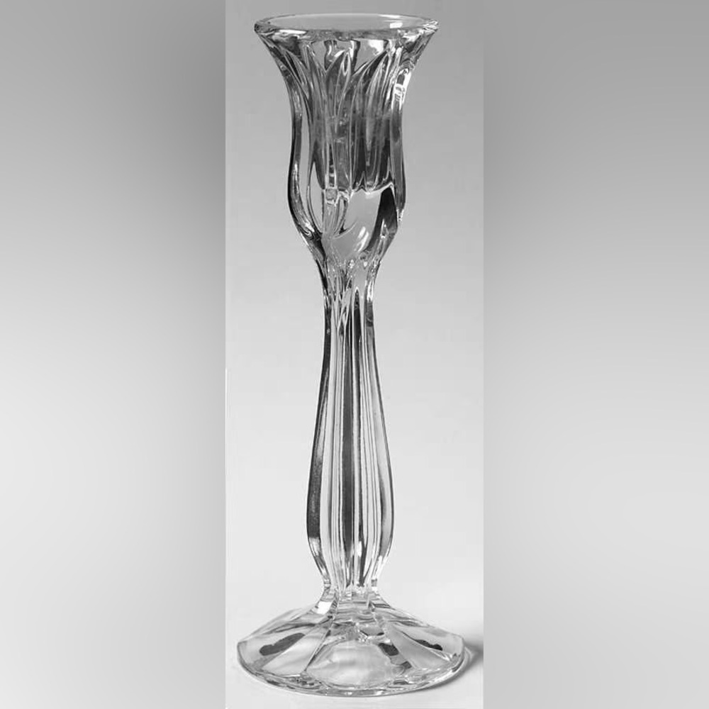 Set of 2 Gorham Tulip Candlesticks 8.5" Clear Crystal Candle Holders Germany